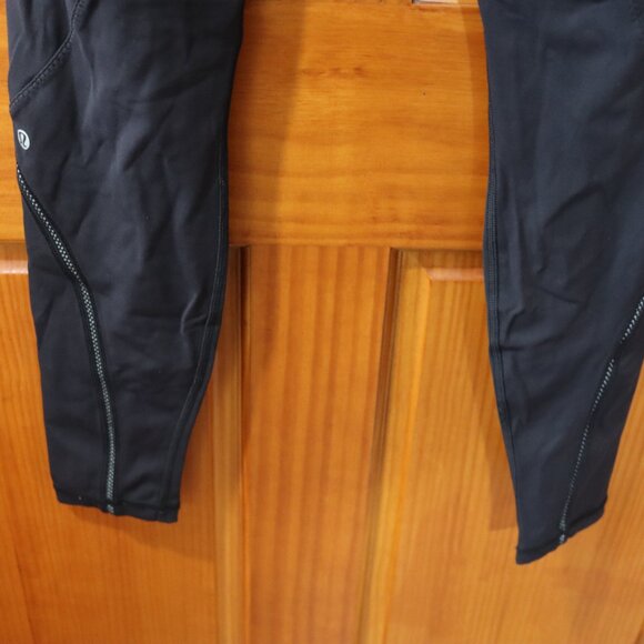 Lululemon Zipper Pockets Mech Stripe Leggings 10 6u3041 - Picture 8 of 11